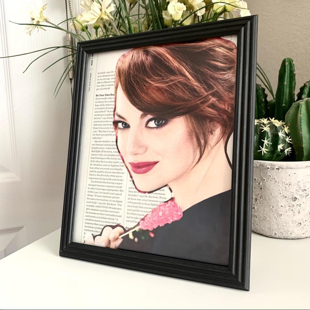 Emma Stone Portrait Poster Red Hair Magazine Collage Wall Art Actress Decor
